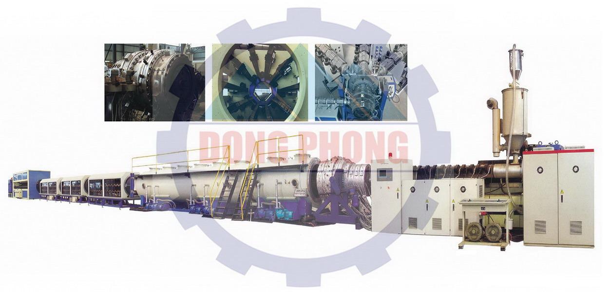 Máy sản xuất ống cạo nước khí đốt PE đường kính lớn - Công Ty TNHH Thiết Bị Công Nghiệp Đông Phong